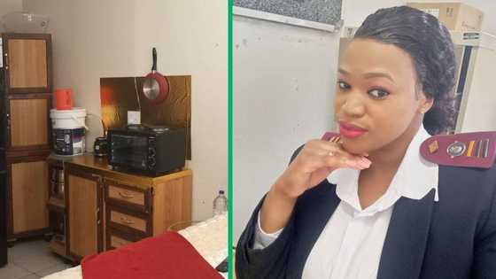 Clean & chic: South African woman neatly divides her rental room space into bedroom, kitchen & more
