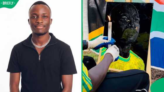 Limpopo glass artist honours late Bafana midfielder Jayden Adams with stunning portrait