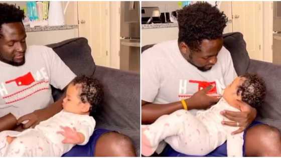 Dad of the year: Reactions as man 'breastfeeds' baby through hole created on his shirt, video goes viral