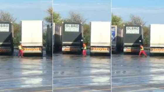 Trucker at distribution centre shows off amazing football skills, Mzansi inspired