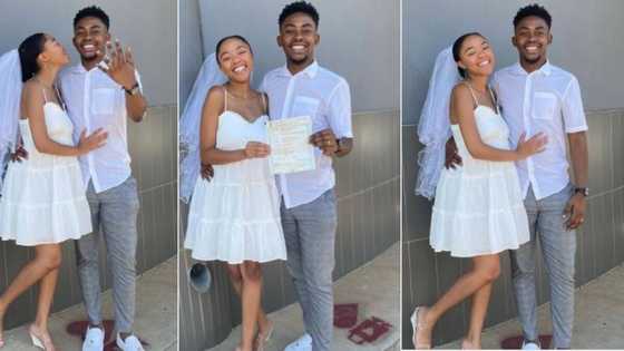 A new hubby shared sweet pics with his wife after signing marriage certificate, low key occasion with big love
