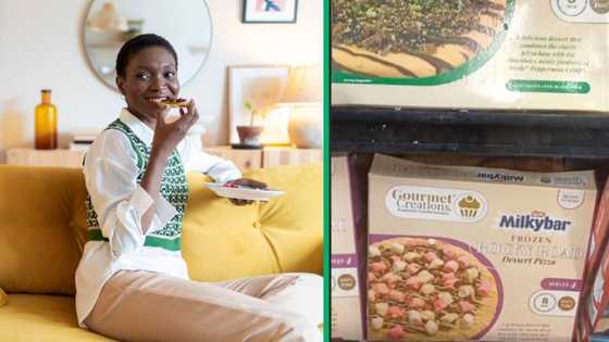 Woman plugs Mzansi on dessert pizzas available at Checkers for R54.99, people ready to try them out