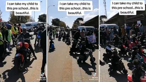 Preschoolers shut down street in Sharpeville in a convoy driving toy bikes, video amuses SA