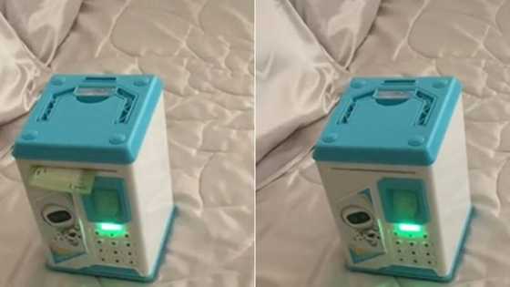 Mom impresses with son's cool electronic piggy bank, SA amused that he keeps machine's secret pin from her