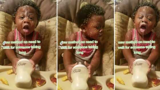 Video of sneaky baby drinking and wasting formula leaves SA laughing, TikTok goes viral