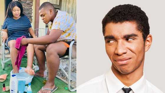 Man pampers bae by washing her feet, pics sparks opposing reactions from SA men