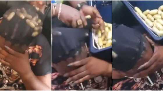 Video shows woman with drugs stuffed under wig, security stunned