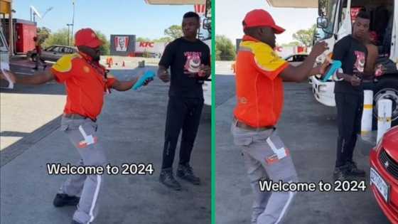 Shell Petrol attendant welcomes 2024 in TikTok video, tries to tease customer with dance and has SA divided