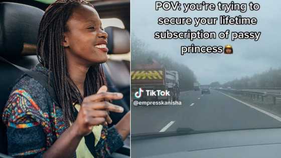 Woman secures herself as passenger princess by complimenting man while driving on highway, TikTok viewers crack up
