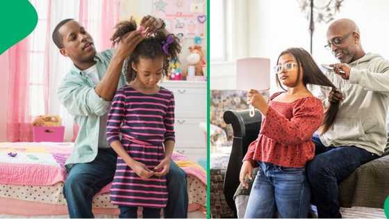 Father captured fixing daughter's hair, netizens love it: "Adorable, give that man a bells"