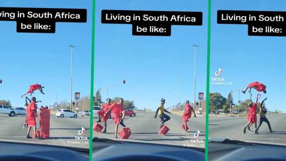 Talented boys perform acrobatics at street intersection for motorist, video amazes people