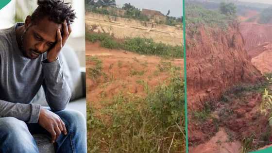 Man ignores deep erosion, begins building house beside it, video of his area amuses people