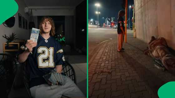 “God bless”: Jayden Crosson gives Johannesburg homeless man r10,000 in R100k giveaway