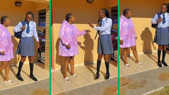 Dodgy husband chooses to wear girls' school uniform than give wife cellphone password, video amuses SA