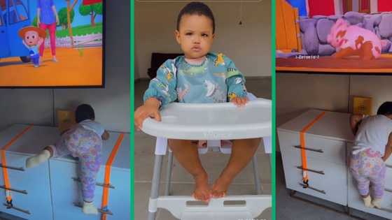 Hilarious TikTok video shows toddler girl climbing the dresser to watch TV, dad left defeated