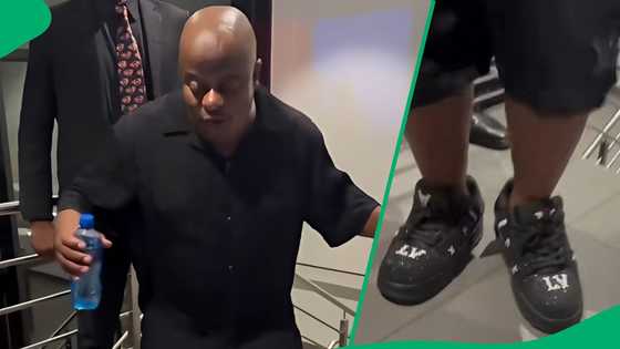 Taxi boss Bafana Sindane dances to show off luxurious Louis Vuitton sneakers