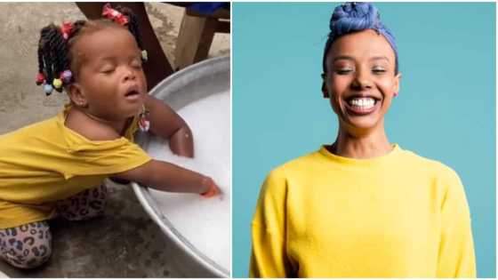 Little girl sporting braids falls asleep with hands in washing water; video stirs reactions