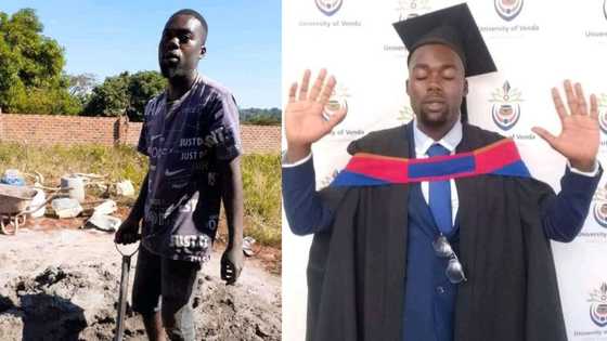 Halala: Man goes from laying foundations to wearing graduation attire