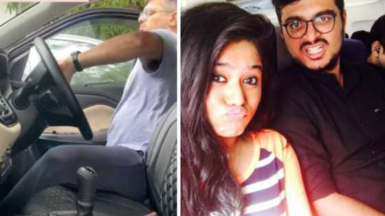 Viral video shows struggle for husband after getting in the driver's seat after his short wife