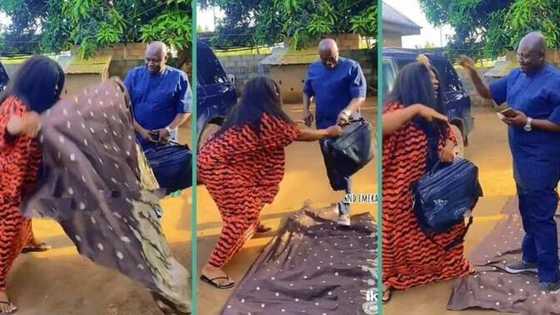 Wife lays wrapper on floor for husband to walk on, TikTok video shows her receiving cash