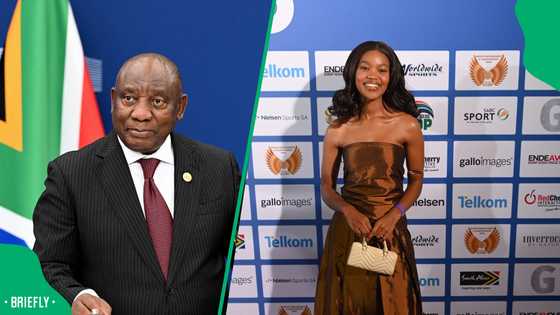 President Cyril Ramaphosa congratulates newly crowned Miss SA 2025 Qhawekazi Mazaleni