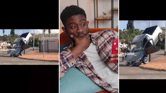Cape Town driver leaves car balancing vertically against street light, TikTok video ends Mzansi