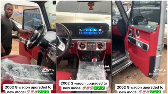 Man upgrades 2002 Mercedes Benz G Wagon to new model, changes car's seats & dashboard in video