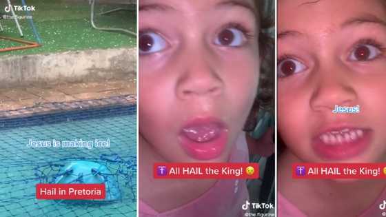 Hilarious video of kid reacting to hail in Pretoria has Mzansi grinning ear to ear: "Jesus is making ice"