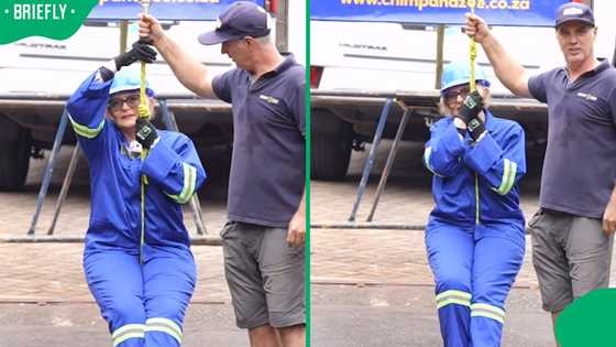"Her campaign is gold": Helen Zille ziplines 4-year-old Joburg sinkhole, Mzansi in stitches