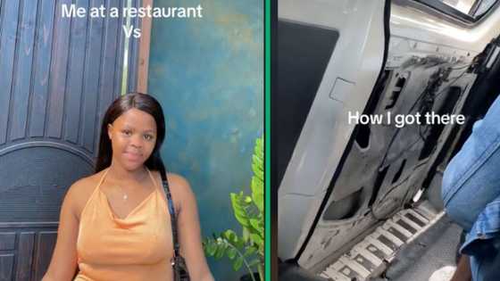 Hot Zulu woman gets to fancy restaurant in broken-down taxi, tells Briefly News the door was falling apart