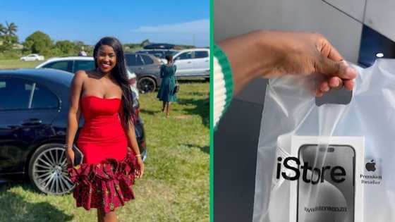 Unemployed woman swipes R31k for iPhone 15 Pro Max after leaving job, SA in awe: "Please adopt me"