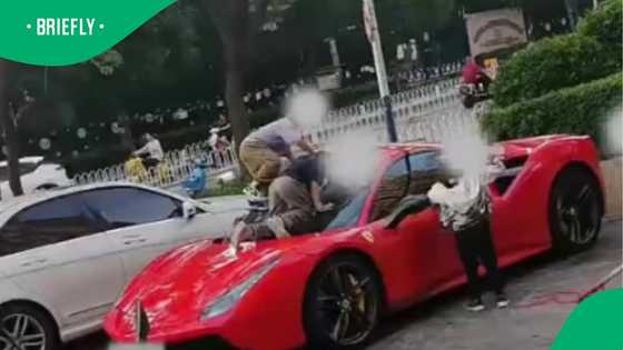 Four children damage R9 million Ferrari after using it as a slide