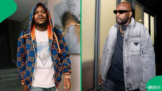 Kabza De Small and DJ Maphorisa show off dance moves while rocking cute matching outfits