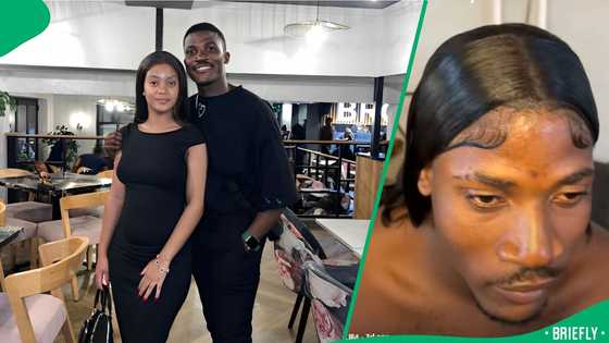"He sat through the whole installation": Woman uses her man as a mannequin for her wig, SA amused