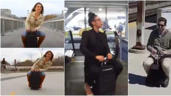 This is fun: Reactions as video shows people riding suitcases instead of carrying them