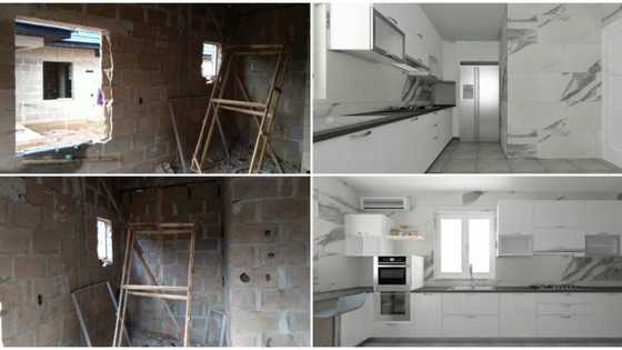 Man transforms dirty uncompleted room into beautiful kitchen, photos wow many