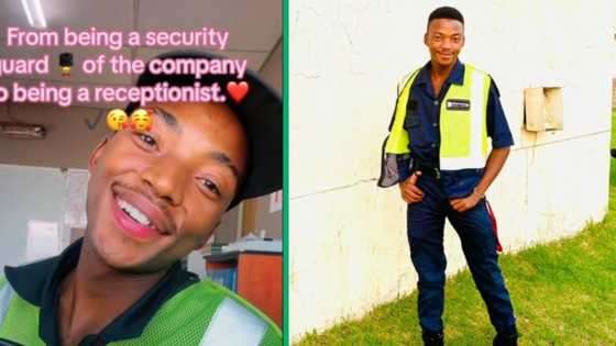 "All the best": Man celebrates going from security guard to receptionist of a company, SA proud