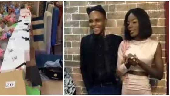 Better girlfriend: Lady gives boyfriend 30 boxes of different gifts on his 30th birthday, video causes stir