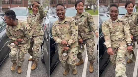 American female soldier & friend dance to Davido's Stand Strong song, their video stirs reactions