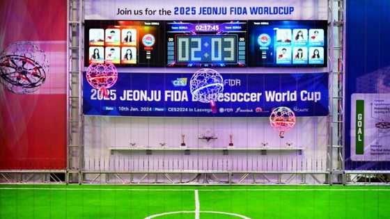 Buzz, bump, goal! Drone soccer aims high at CES
