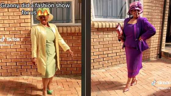 Granny does fashion show in TikTok video, Mzansi stans her style: "It's the shoe collection for me"