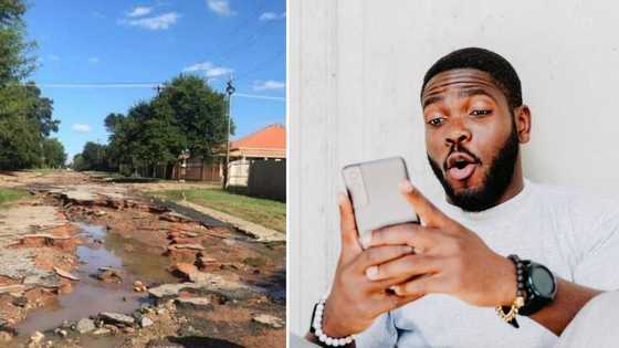 Mzansi peeps left dumbfounded over horrid state of damaged road: "I've seen better hiking trails"