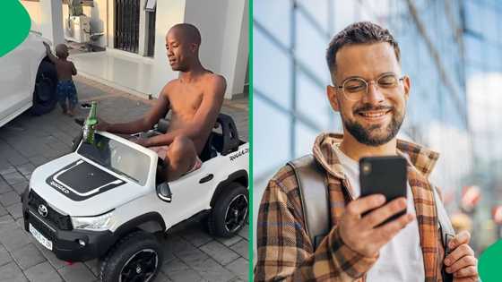 Video captures man hilariously driving a toddler car, netizens laugh: "I want one"