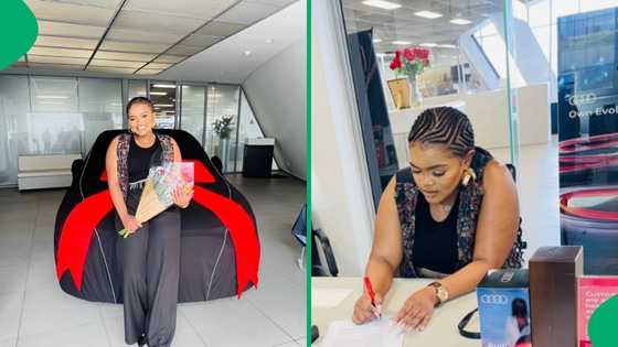 Mamntande spoils herself with a new Audi, celebrates with family