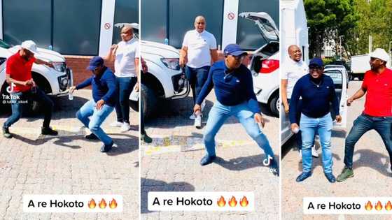 3 Groovy men do the Hokoto dance challenge at petrol station, SA ladies thirst over fine gents in TikTok video