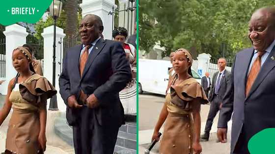 "Our President loves us SA": Tswana girl steals the show after taking walk with President Ramaphosa