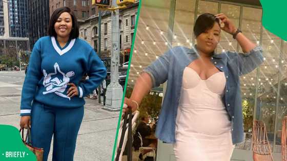 Anele Mdoda serves legs in stunning royal-inspired gown, fans love the look: "Excuse us"