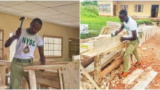 Youth uses carpentry skills to build furniture for over 80 students
