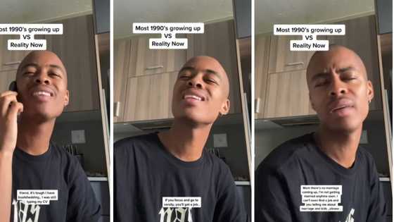 Man shares funny skit about life expectations growing up vs reality, Mzansi peeps touched: "I feel attacked"