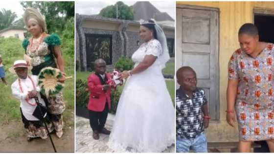 Video shows proud and confident small man who married tall lady: "God gifted me with the ability to get women"